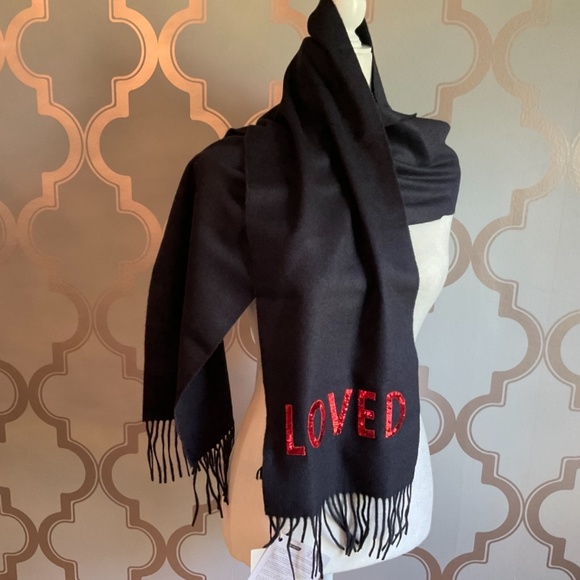 Gucci Scarf Cashmere Blend Blue Ted Sequin Loved